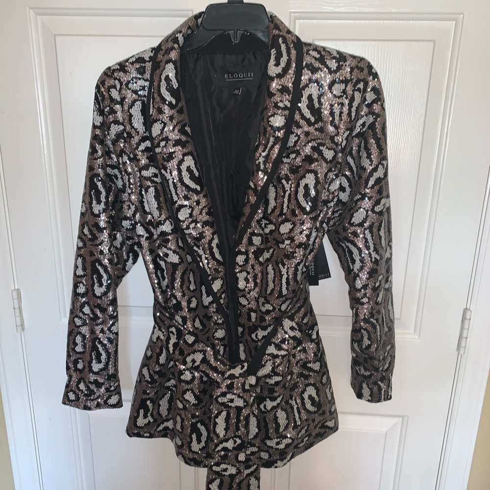 ELOQUII Sequined Blazer🖤🤍💛